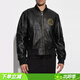 范思哲（VERSACE）VJ  男士時(shí)尚奢華金標真皮夾克外套皮衣 77GAVP06 CPPS3 黑色 G89 L (50)