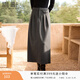 香影格雷系灰色西裝半身裙女2025冬裝新款高腰長(cháng)款后開(kāi)叉通勤裙子 中灰 M 160/64A/95-110斤