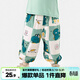 嘟嘟家寶寶夏裝防蚊褲女童運動(dòng)沙灘褲子男童夏季休閑長(cháng)褲兒童可愛(ài)童裝潮 綠恐龍 部分尺碼預售 90
