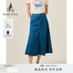 beanpoleBEANPOLE濱波  春夏女士復古韓系日常通勤中長(cháng)款A字半身裙牛仔裙 藍色 M 165/70A 027