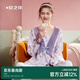 安之伴春秋季女士睡衣可外穿套頭甜美休閑娃娃領(lǐng)純棉女士家居服套裝 甜心紫【柔軟有彈性-超透氣】 L