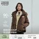 Teenie Weenie小熊女裝羽絨服冬季休閑時(shí)髦甜萌仿羊羔毛拼接外套 棕色 M