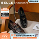 百麗（Belle）張凌赫推薦海鷗樂(lè )福鞋女26春新質(zhì)感牛皮舒適通勤單鞋B2972預售 黑色 38