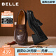 百麗（Belle）復古流蘇抓皺羊皮樂(lè )福鞋女2026春新柔軟粗跟通勤單鞋B2988AA6 棕色 37 (235mm)