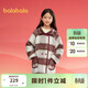 巴拉巴拉童裝女童外套2025春秋裝小童復古學(xué)院格子毛呢大衣潮208125116001