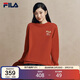 FILA 斐樂(lè )官方男女情侶款針織長(cháng)袖2026春時(shí)尚休閑純棉海棠花長(cháng)T恤