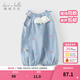 戴維貝拉（DAVE＆BELLA）夏款新品新生兒服裝嬰兒連體衣女寶寶哈衣 天藍色DBW14173-2A 90cm （建議身高80-90cm）