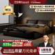 法莎蒂政府補貼現代簡(jiǎn)約進(jìn)口牛皮大氣1.5米床輕奢婚床意式主臥軟包床 2.8mm加厚半青頭層牛皮單床+黑金竹炭床墊+單柜 【旗艦版20cm靜音排骨架】1.8*2m框架