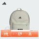 adidas實(shí)用時(shí)尚通勤三條紋休閑運動(dòng)雙肩背包男女新款阿迪達斯官方   淡芝麻灰/黑色   NS(均碼)