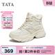他她（TATA）女鞋厚底高幫老爹鞋加絨復古運動(dòng)休閑鞋子SWC01DD5 杏色（絨里） 36