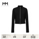 麥檬MM休閑運動(dòng)風(fēng)拉鏈衛衣修身短款商場(chǎng)同款女夏裝5F5201271 黑色 S