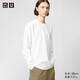 優(yōu)衣庫男裝女裝AIRism棉混紡圓領(lǐng)T恤/長(cháng)袖485562 485562/00白色 L