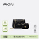 菲安妮（FION）新款菱格紋方形包包旅行斜挎包鏈條包生日禮物 黑色