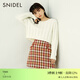 SNIDEL秋冬舒適百搭糖果色圓領(lǐng)套頭絞花針織毛衣SWNT235091 白色 均碼 （F）