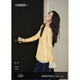 闊色（kuose）黃色針織衫毛衣開(kāi)衫蕾絲衫兩件套裝25初秋季新款女疊穿上衣 黃色針織衫7005 L