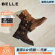 百麗（Belle）周雨彤同款西部派對馬丁靴女冬季新款厚底商場(chǎng)休閑短靴E7Z1DDZ5 啡色 36
