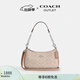 蔻馳（COACH）奧萊女士女包經(jīng)典標志老花TERI單肩斜挎包麻將包 SV/沙黃色/灰褐色