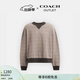 蔻馳（COACH）奧萊男女同款基本款經(jīng)典標志圓領(lǐng)衛衣 棕黃色 經(jīng)典標志 L