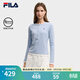 FILA 斐樂(lè )官方女子針織長(cháng)袖衫2025冬新款時(shí)尚經(jīng)典休閑修身亨利衫 艾麗斯藍-LB S 160/80A/S