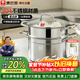 康巴赫蒸鍋304不銹鋼大容量湯鍋多功能蒸煮鍋具24cm復底燃氣電磁爐通用