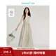 茵曼（INMAN）休閑無(wú)袖吊帶背心裙2025春秋女裝新品圓領(lǐng)抽繩收腰氣質(zhì)連衣裙  豆綠色 M