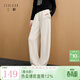 三彩2025冬季新款慵懶雪尼爾香蕉褲長(cháng)褲松緊高腰寬松垂感顯瘦M 米白色 M 160/68A 160/68A