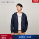 Tommy Hilfiger【抓絨保暖】秋冬男裝休閑純色連帽拉鏈開(kāi)衫重磅衛衣外套 藏青色FAP S （推薦：120-135斤）