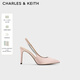 CHARLES&KEITH質(zhì)感鏈條尖頭高跟涼鞋子女鞋生日禮物CK1-60280377 Beige米色 37 (235)
