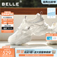 百麗（Belle）網(wǎng)面透氣老爹鞋女26夏新款商場(chǎng)厚底增高運動(dòng)休閑鞋F4M1DBM6 米白色 38