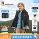 暇步士（Hush Puppies）童裝兒童風(fēng)衣外套男童女童春秋季新款簡(jiǎn)約拼色風(fēng)衣 鉆石黑 120 cm