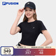 FILA FUSION斐樂(lè )潮牌女子針織短袖衫2026夏季純色簡(jiǎn)約緊身T恤