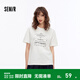 森馬（Semir）短袖T恤女夏季字母印花寬松套頭衫花邊氣質(zhì)時(shí)尚潮流個(gè)性上衣 本白10101 M