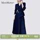 MeetMetro瑪依爾西裝連衣裙女2026春季新款質(zhì)感職業(yè)通勤百褶裙 藏青【現貨】 M
