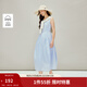 茵曼（INMAN）花苞無(wú)袖收腰顯瘦背心連衣裙2026春季女裝新款圓領(lǐng)寬松A字裙 天空藍 S