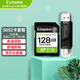 金士頓（Kingston）SD卡相機存儲卡單反微單CCD相機內存卡 class10 SDS3/128GB+雙接口USB2.0讀卡器