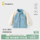童泰（TONGTAI）寶寶外套春秋季嬰兒衣服兒童搖粒絨上衣兒童立領(lǐng)開(kāi)衫藍色100cm