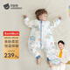 貝肽斯睡袋嬰兒春秋冬季新生寶寶防踢被恒溫保暖兒童分腿防驚跳連體衣服 冬季加厚-感溫(0-15℃）城野 L碼 90-100cm(建議2-4歲）