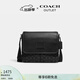 蔻馳（COACH）奧萊男士男包經(jīng)典標志SPRINT 25號地圖包商務(wù)通勤單肩斜挎包 木炭灰色/黑色