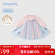 JELLYBABY[7A抗菌]女童春連衣裙寶寶公主紗裙女孩洋氣春裝2026新款兒童裙子 粉藍 120