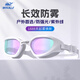 鯨魚(yú) S1長(cháng)效不起霧泳鏡平光鍍膜防水防霧男女成人游泳眼鏡泳帽套裝備 白-輕鍍紫【贈泳帽鼻夾耳塞】