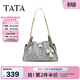 他她（TATA）女包2026春季商場(chǎng)同款女士簡(jiǎn)約質(zhì)感單肩包新款X3538AX6 蘭白/米 F