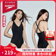 速比濤（Speedo）泳衣女靈感系列夏夜V領(lǐng)性感溫泉度假連體泳衣 防曬抗氯 修身顯瘦 黑色 L (高165-170cm,重58-64kg)