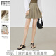 對白（DUIBAI）復古學(xué)院風(fēng)百褶半身裙女2026春裝新款百搭顯瘦小個(gè)子A字短裙 花咖色 S