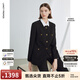 朗姿法式復古高級感氣質(zhì)肌理感短款外套秋新款時(shí)尚醋酸短外套 黑色2 M