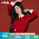 FILA春晚同款斐樂(lè )女士楊冪同款編織外套2026春馬年新年款麻花毛衣開(kāi)衫 節奏紅-PK M 165/84A/M