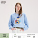 Teenie Weenie小熊女裝26年春季新款時(shí)髦撞色趣味潮流彩色毛織大熊圓領(lǐng)衛衣上衣 中藍色 M