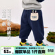 嘟嘟家寶寶加絨褲子冬裝男童休閑長(cháng)褲束腳女童運動(dòng)褲兒童卡通衛褲冬季潮 藏青色 110