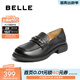 百麗（Belle）英倫風(fēng)樂(lè )福鞋女商場(chǎng)同款羊皮舒適便士樂(lè )福E1N1DCA5預售 黑色 37 (235mm)