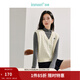 茵曼（INMAN）針織馬甲女2026春季老錢(qián)風(fēng)V領(lǐng)薄冬季學(xué)院風(fēng)內搭毛衣 梨花杏 M
