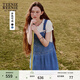 Teenie Weenie小熊女裝復古連衣裙夏季丹寧牛仔背帶裙子短裙潮 淺藍色 L